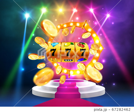 Golden slot machine wins the jackpot. 67282462