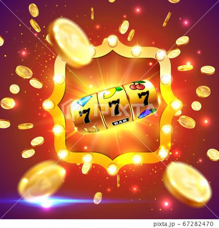 Golden slot machine wins the jackpot. 67282470