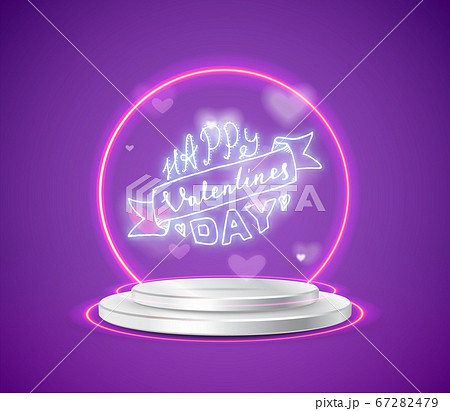 Calligraphic neon inscription happy valentines Calligraphic neon inscription happy valentines 67282479