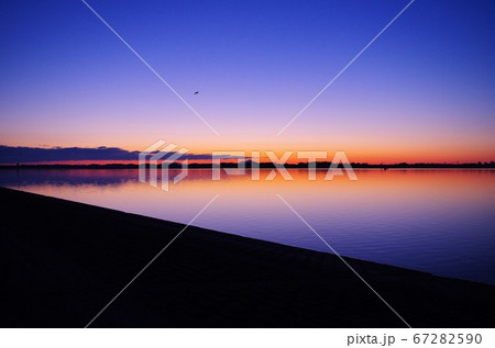 渡良瀬遊水地の夜明け 渡良瀬遊水地の夜明け 67282590