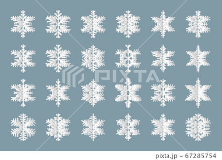 Snowflakes origami paper cut winter ice vector set Snowflakes origami paper cut winter ice vector set 67285754