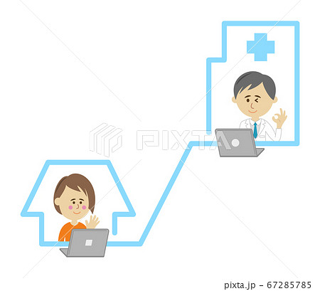 オンライン診察のイラストイメージ 67285785