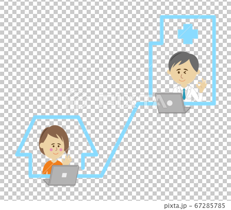 オンライン診察のイラストイメージ 67285785