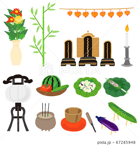 精霊棚、盆棚に飾る道具一式 67285948