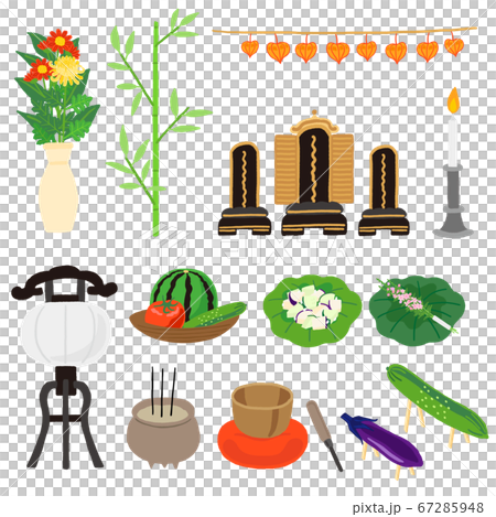 精霊棚、盆棚に飾る道具一式 67285948