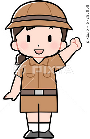探検家の女の子のイラスト素材