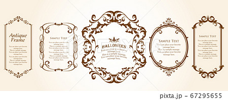 ハロウィンのフレーム素材 10月のイベント ハッピーハロウィン 行事 パーティー 素材 クラシカルのイラスト素材