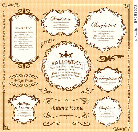 ハロウィンのフレーム素材 10月のイベント ハッピーハロウィン 行事 パーティー 素材 クラシカルのイラスト素材