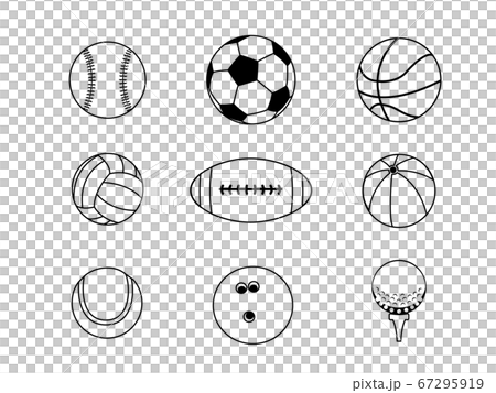 Icon illustration of various balls 67295919
