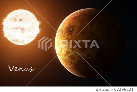 Venus against background of Sun. Solar system 67296621