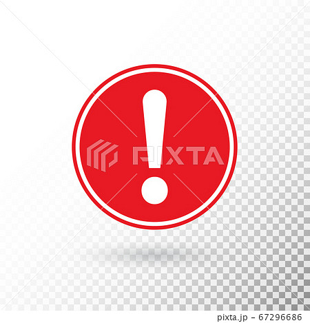 Exclamation mark in red circle isolated on 67296686