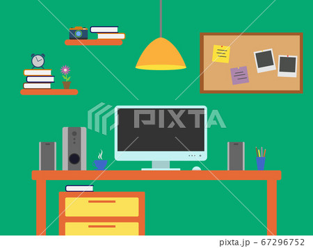 Home office workspace, vector illustration 67296752