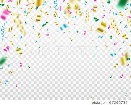 Confetti falling on transparent background. Shiny 67296755