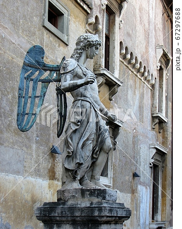The statue of St. Michael the Archangel in Castel Sant'Angelo, Rome, Italy. The statue of St. Michael the Archangel in Castel Sant'Angelo, Rome, Italy. 67297688
