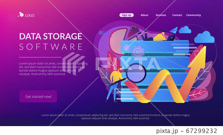Big data toolsconcept landing page. 67299232