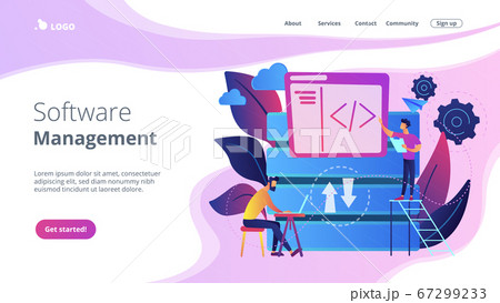 Big data developerconcept landing page. 67299233