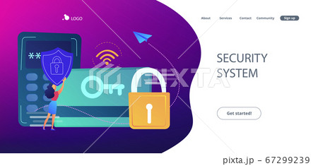 Security access cardconcept landing page. 67299239