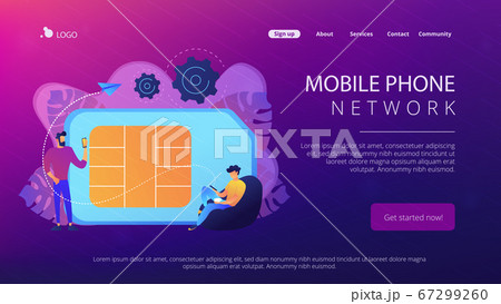 Mobile phones cardconcept landing page. 67299260