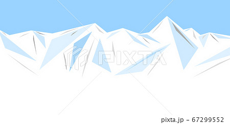 幾何学模様で構成される氷山脈 雪山 氷山または氷のイラスト ひんやり背景 のイラスト素材