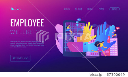 Digital overload concept landing page 67300049