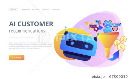AI-powered marketing tools concept landing page. AI-powered marketing tools concept landing page. 67300050