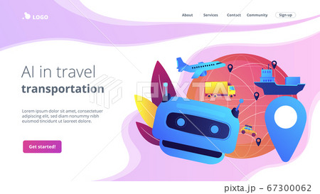 AI in travel and transportation concept landing page. 67300062