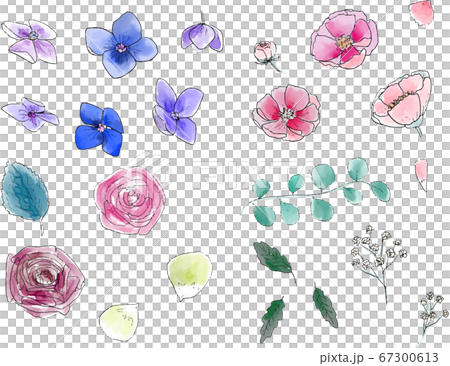 花のモチーフのイラストのイラスト素材