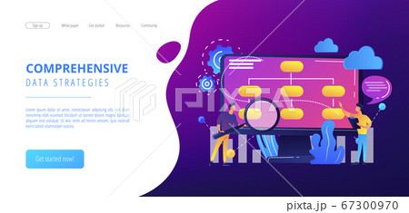 Data driven business model concept landing page. 67300970