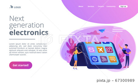 Bendable device technology concept landing page. 67300989