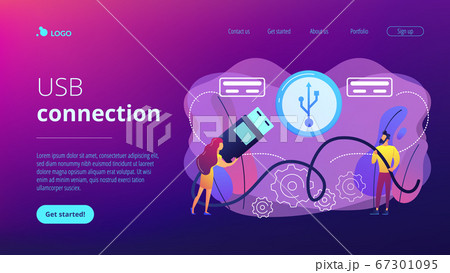 USB connection concept landing page. 67301095
