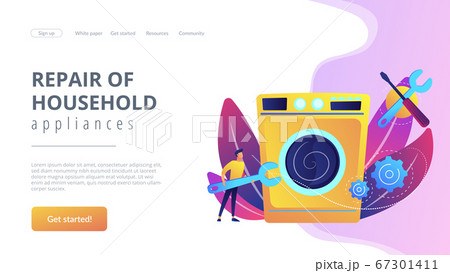 Repair of household appliances concept landing page. Repair of household appliances concept landing page. 67301411