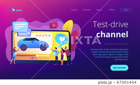 Car review video concept landing page. 67301444