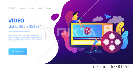 Video content marketing concept landing page. 67301456