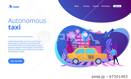 Autonomous taxi concept landing page. 67301463