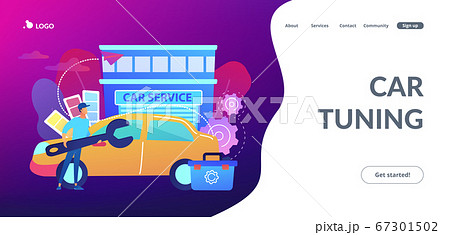 Car tuning concept landing page. Car tuning concept landing page. 67301502