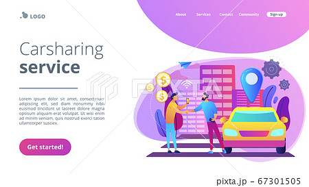 Carsharing service concept landing page. 67301505