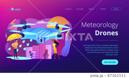 Meteorology drones concept landing page. 67301551