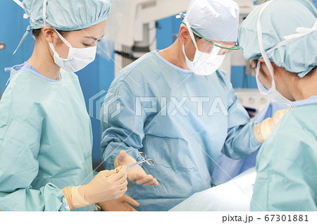 手術をする外科医 手術をする外科医 67301881
