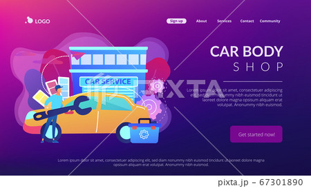 Car tuning concept landing page. Car tuning concept landing page. 67301890