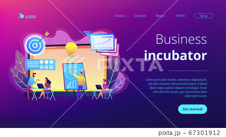 Business incubator concept landing page. 67301912