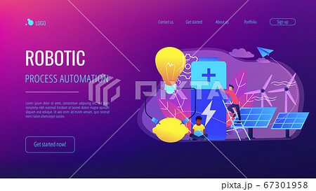 Innovative battery technology concept landing page. 67301958