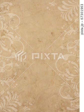 蔓草_レトロ風_古紙背景_縦型 67301963