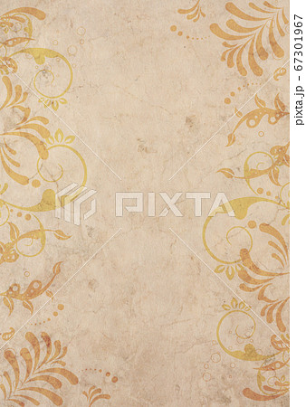 蔓草_レトロ風_古紙背景_縦型 蔓草_レトロ風_古紙背景_縦型 67301967