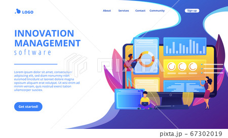 Innovation management software concept landing page. 67302019