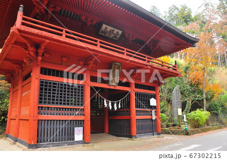 栃木県栃木市 太平山神社の随神門と紅葉  栃木県栃木市 太平山神社の随神門と紅葉  67302215