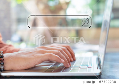 People hand using laptop or computor searching for People hand using laptop or computor searching for 67302230