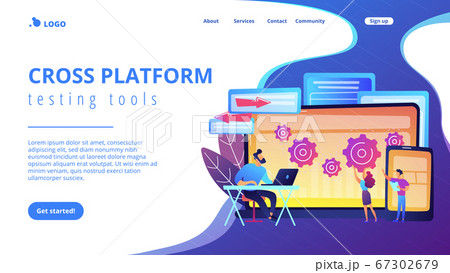 Cross platform bug founding concept landing page. 67302679