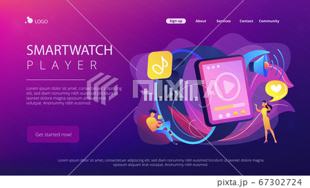 Smartwatch player concept landing page. Smartwatch player concept landing page. 67302724