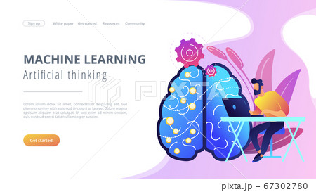 Artificial intelligence concept vector landing page. 67302780