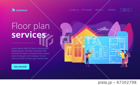 Real estate floor plan concept landing page Real estate floor plan concept landing page 67302798